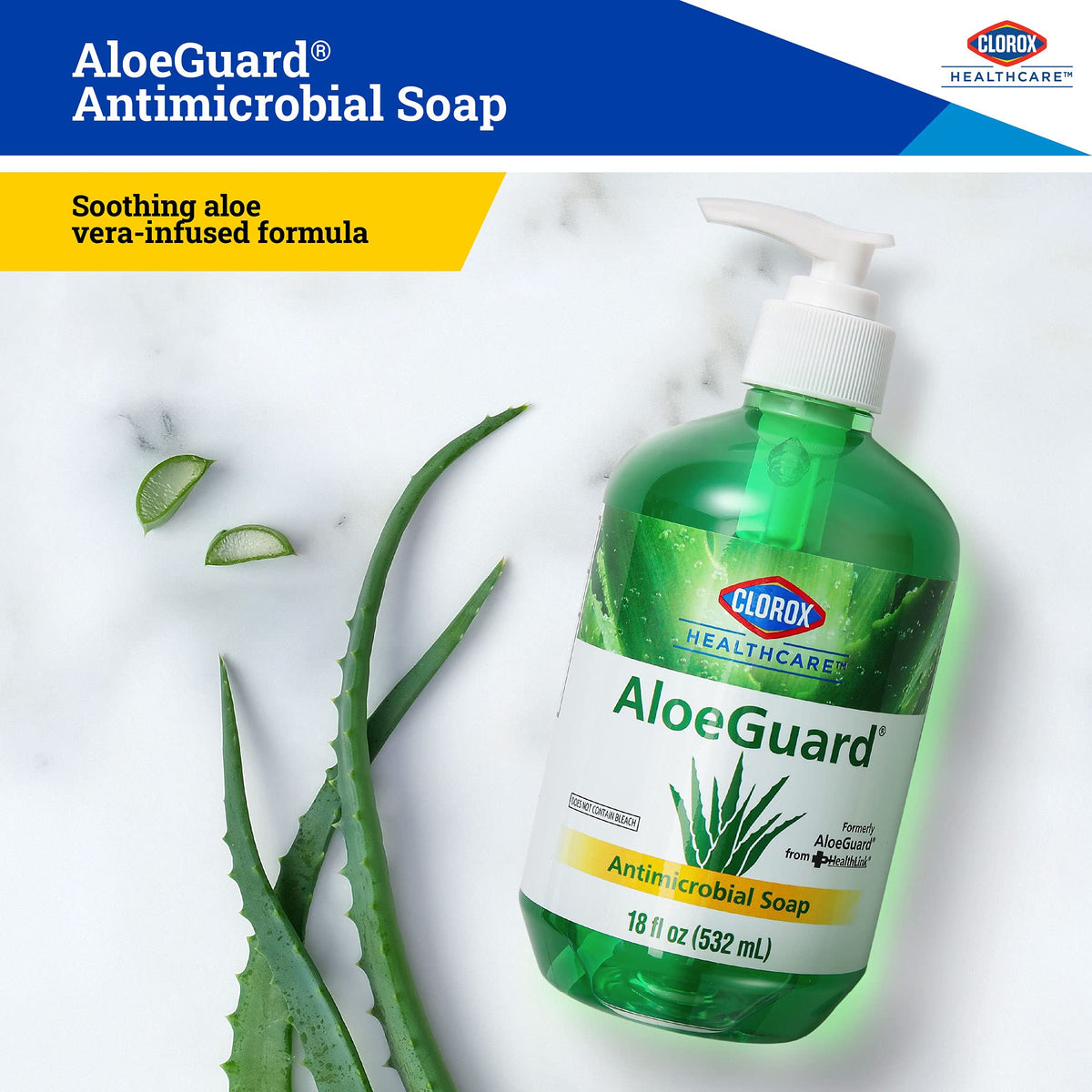Foamy texture of Clorox AloeGuard soap illustrating gentle lather and cleansing