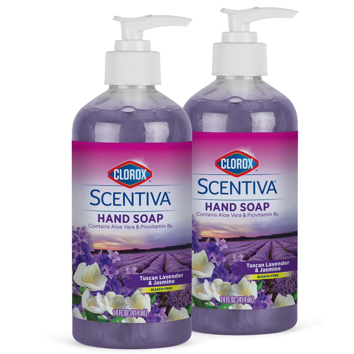 Clorox bottle front packaging showing scent and bottle benefits