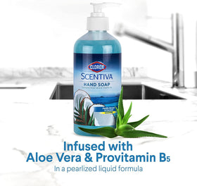Clorox Scentiva displayed in bathroom setting suggesting coordinated scented cleaning
