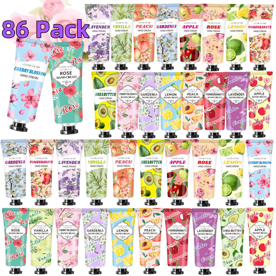 CLOTHES OF SKIN front packaging showing 86 tubes and scent variety, convenient gifting