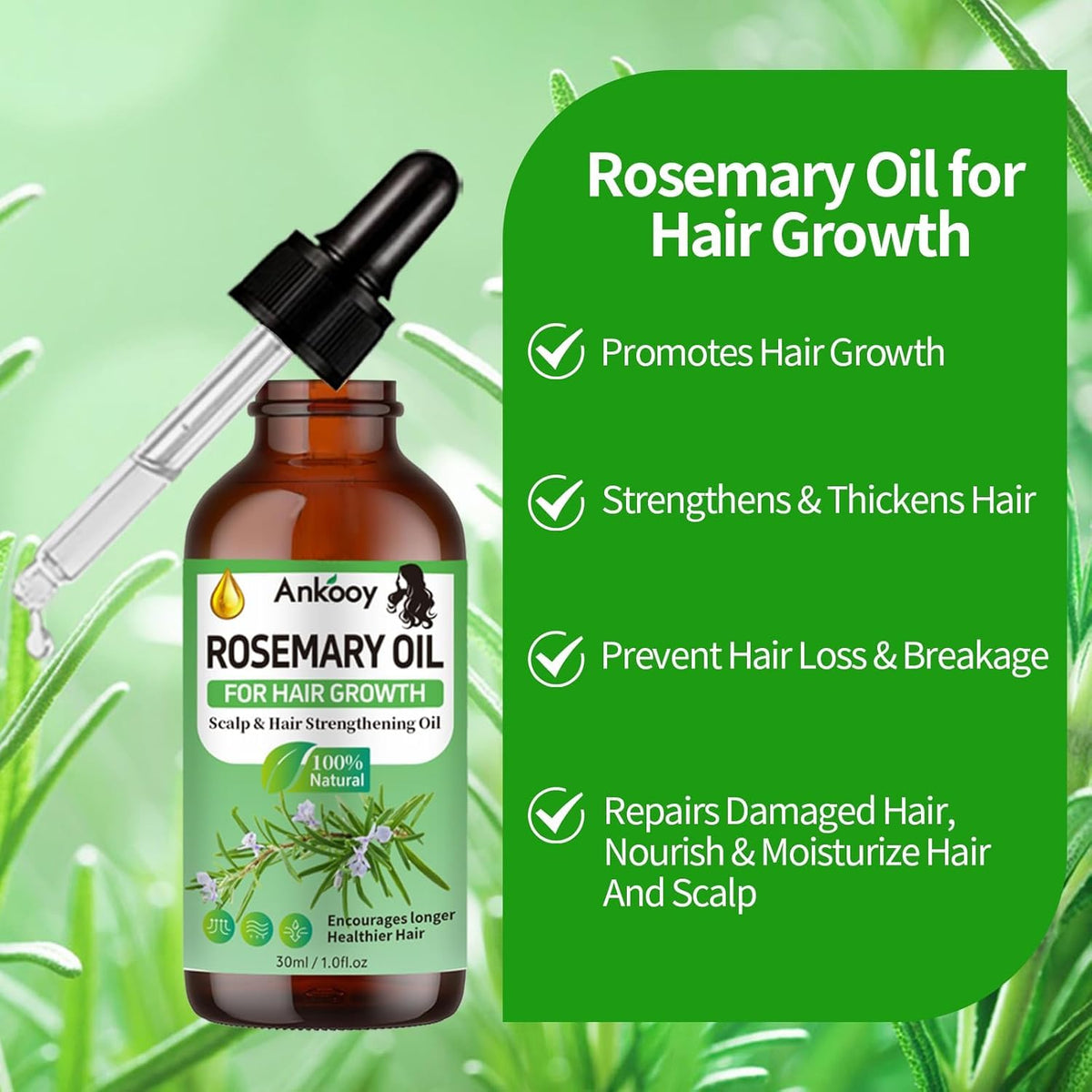 CLOTHES OF SKIN rosemary oil scalp massage depicting improved scalp comfort
