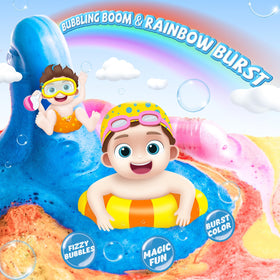 CLOUQUAR close-up of vibrant fizzy bubbles demonstrating visual sensory fun
