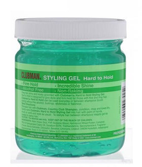 Clubman gel close-up texture highlighting non-greasy shine and smooth consistency