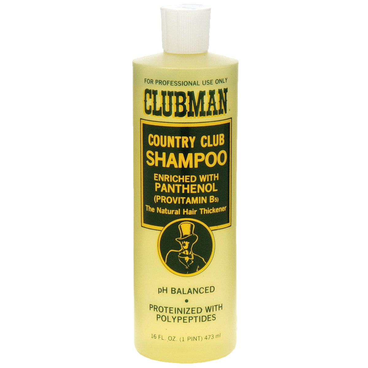 Clubman front bottle showing 16 oz packaging and classic aftershave scent benefits