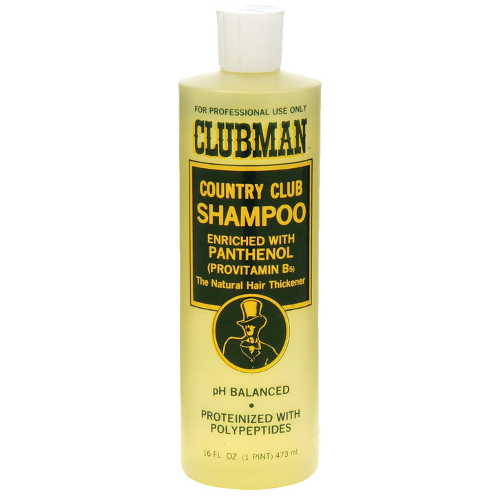 Clubman front bottle showing 16 oz packaging and classic aftershave scent benefits