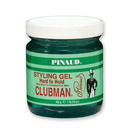 Clubman jar front view showing label and 16 oz size for long-lasting styling