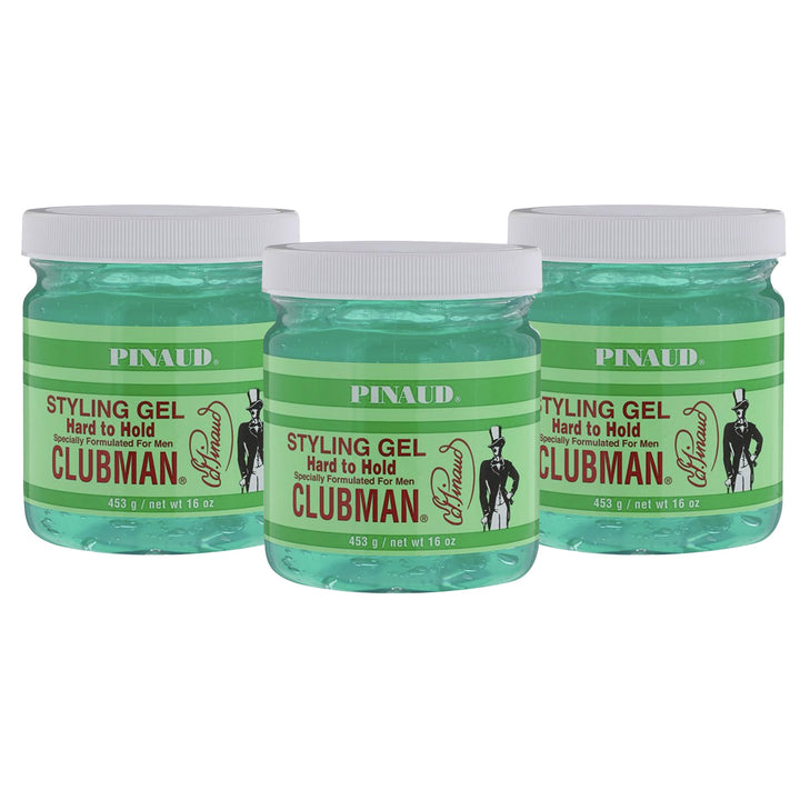 Clubman front packaging showing label and pump for easy use and storage