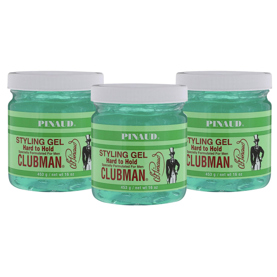 Clubman front packaging showing label and pump for easy use and storage