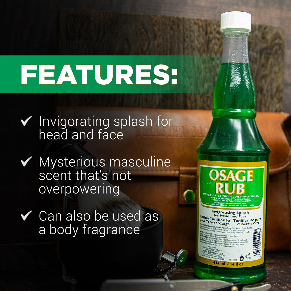Clubman pouring tonic into palm to show ease of application and quick absorption benefit