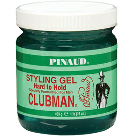 Clubman Pinaud jar front view showing size and brand for dependable hold