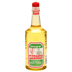 Clubman Pinaud front bottle showing brand and clean design for classic grooming