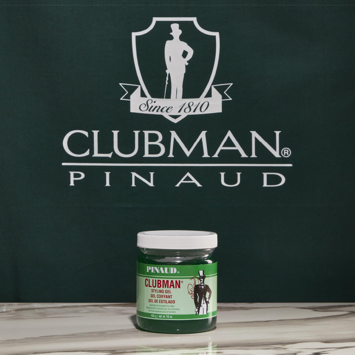 Clubman Pinaud on bathroom counter in grooming routine for everyday use