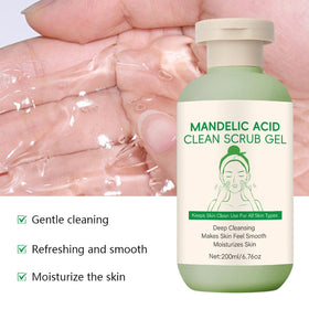 CLY AMS ingredient label closeup highlighting mandelic acid and soothing aloe