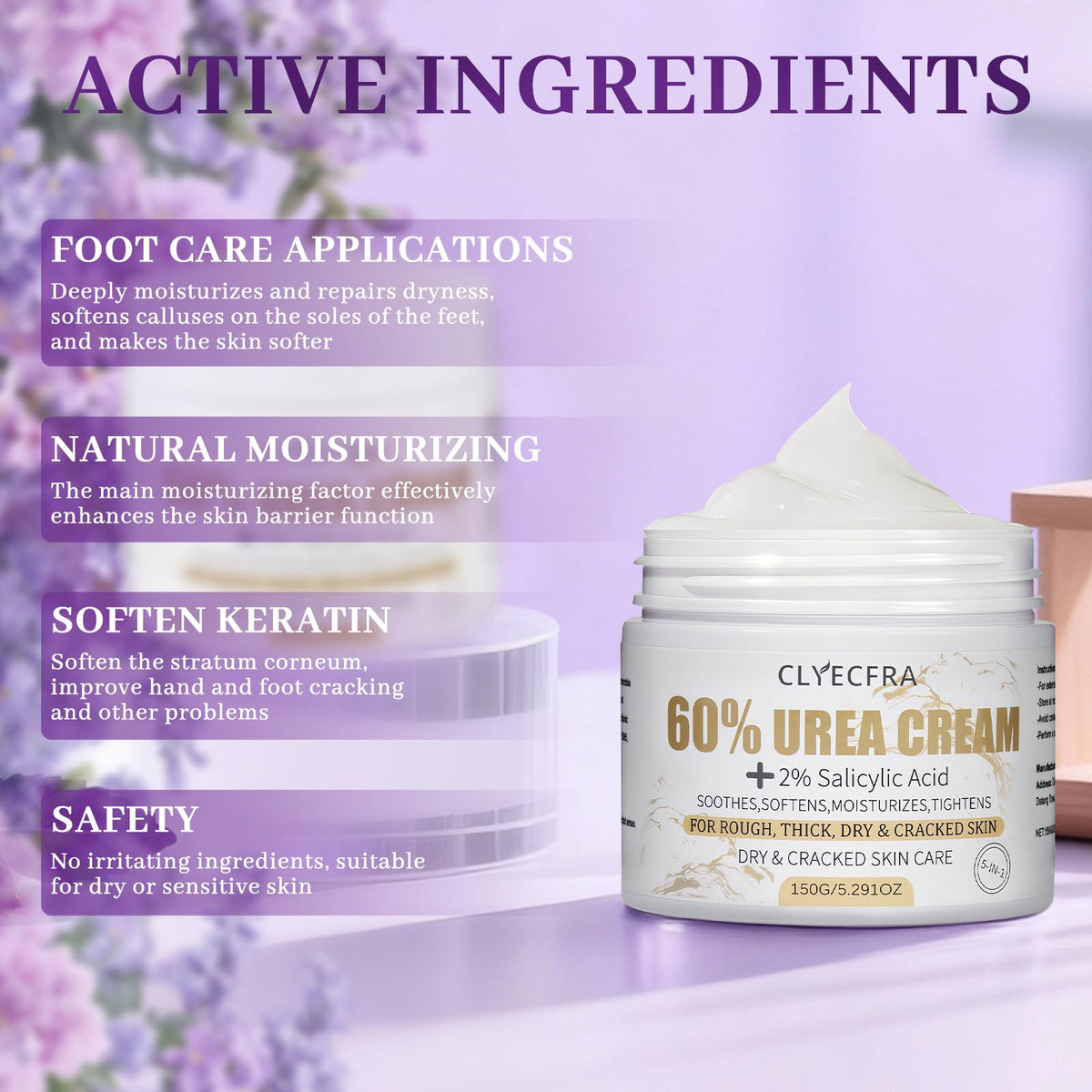 Clyecfra applied on heel demonstrating softening and repair benefit