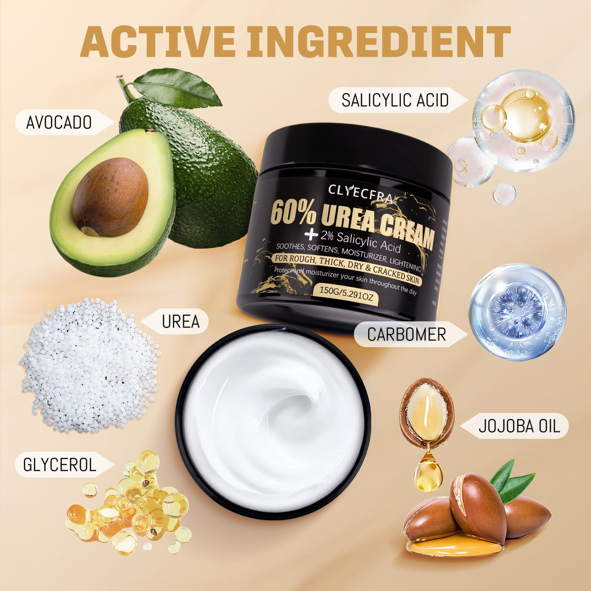 Clyecfra texture closeup highlighting smooth non greasy absorption