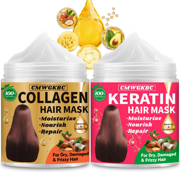 CMWGKBC front packaging showing both collagen and keratin masks for clear product identity and benefit
