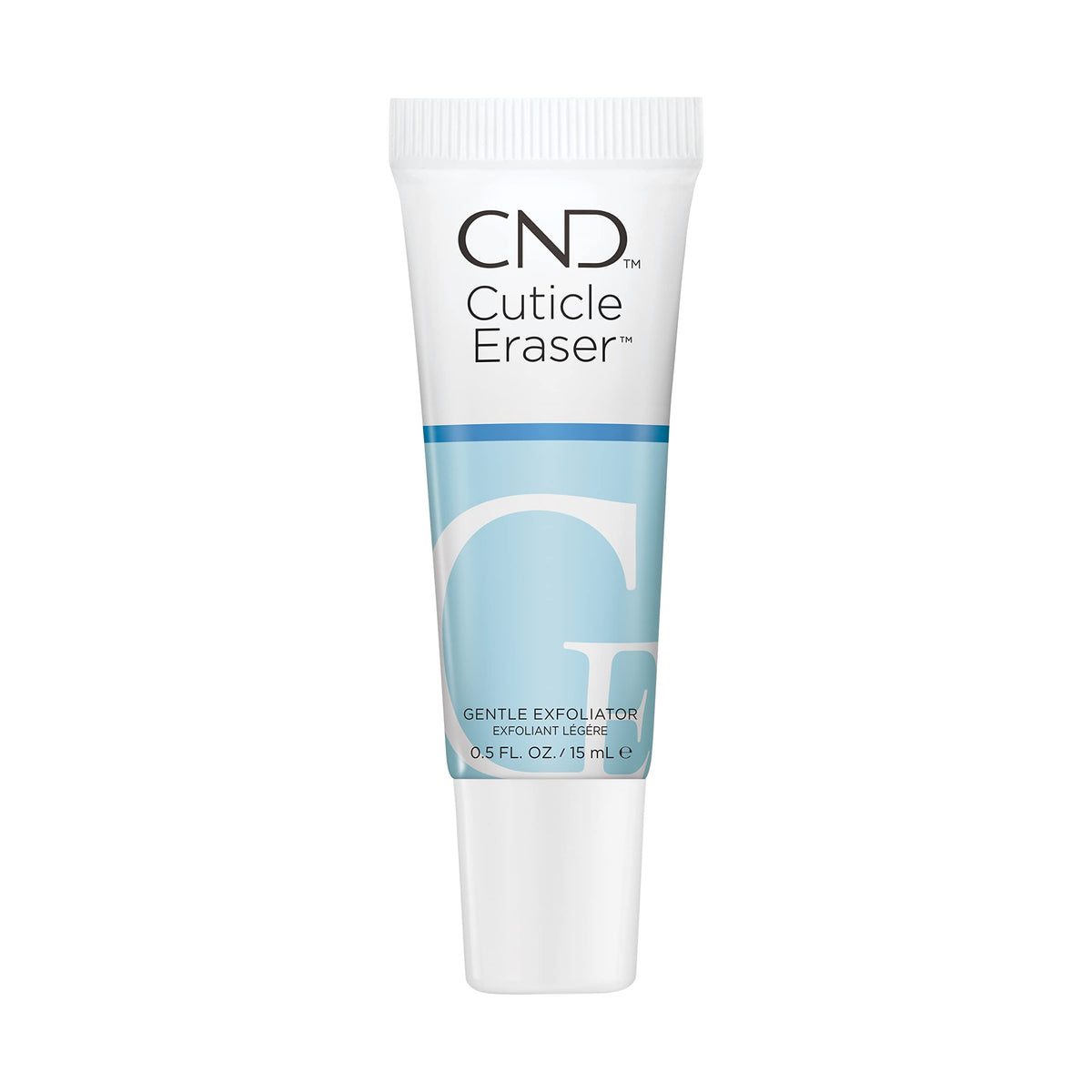 CND Cuticle Eraser applied at nail base demonstrating gentle exfoliation benefit