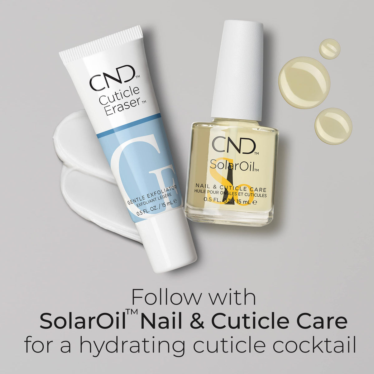 CND label close-up showing ingredients and professional-grade product benefit
