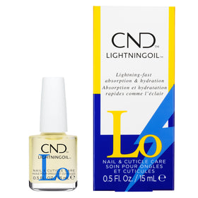 CND LIGHTNINGOIL front bottle showing label and compact size, promotes fast hydration