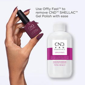 CND OFFLY FAST used in a salon during gel polish removal for efficient results