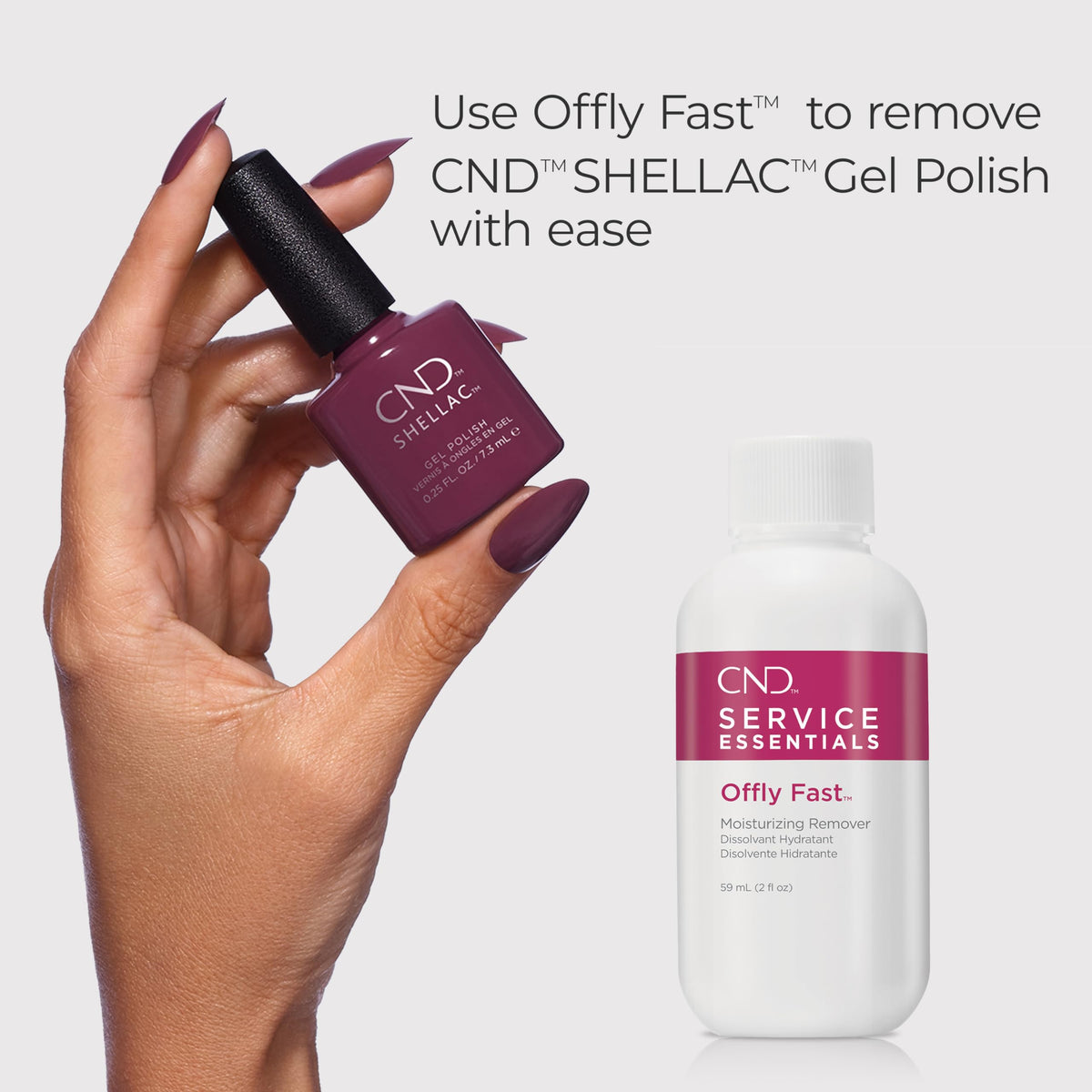 CND OFFLY FAST with macadamia nuts and vitamin E for nourishing removal benefit