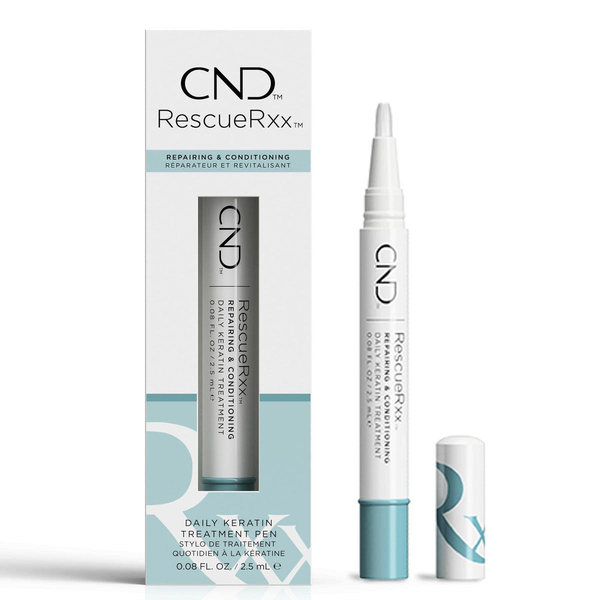 CND RescueRXx front view showing compact pen for portable nail repair