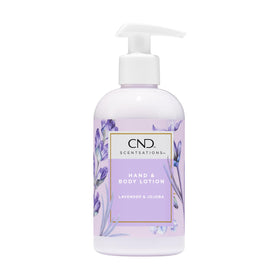 CND Scentsations front bottle showing lavender and jojoba scent benefits