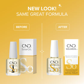 CND SolarOil massaged into cuticle showing improved softness and conditioning