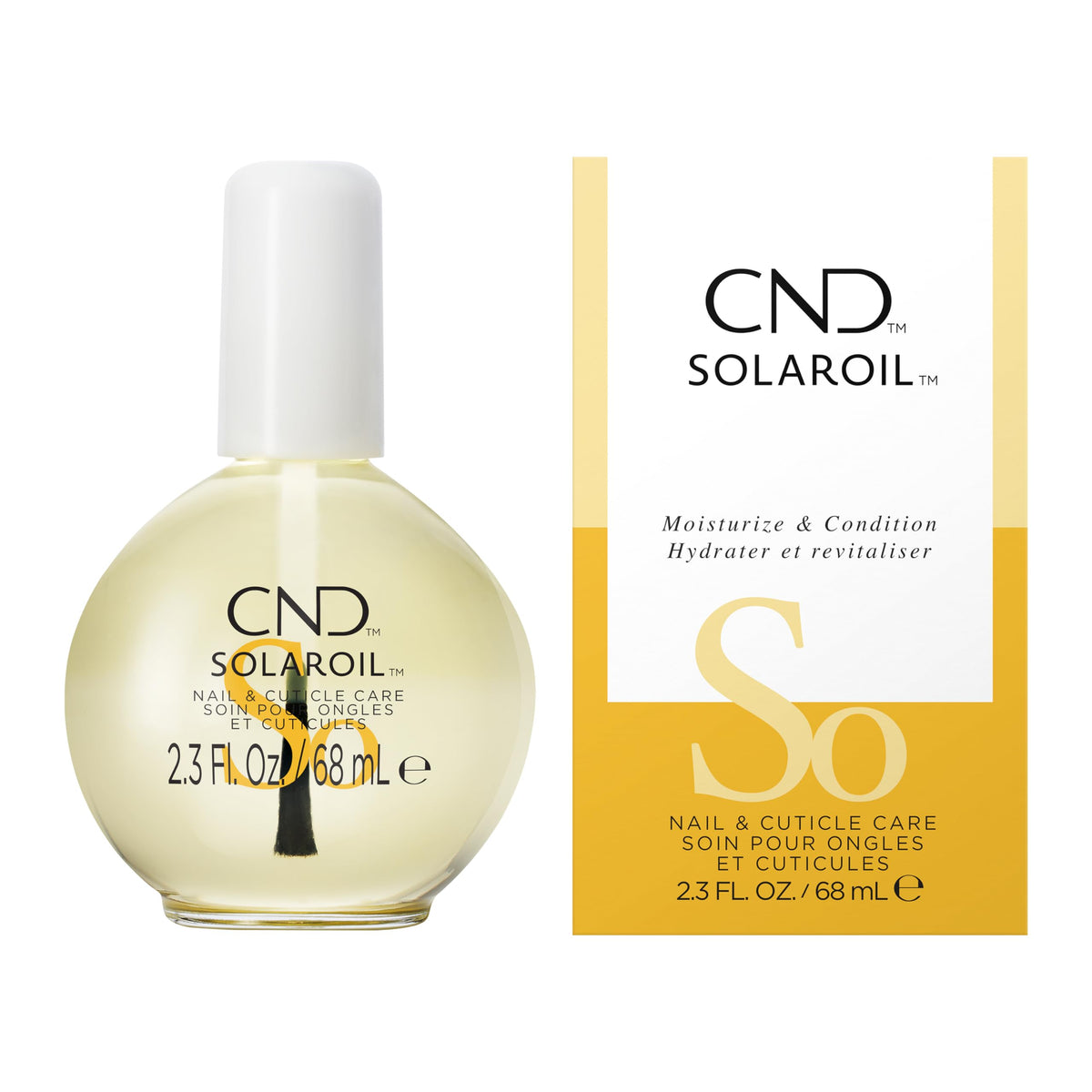 CND SolarOil front bottle showing packaging and product branding benefits hydration