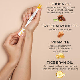 CND SolarOil bottle and cuticle oil pen in a bag for on-the-go conditioning