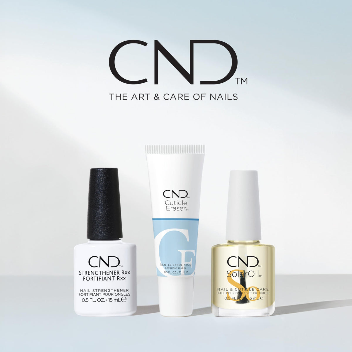 CND Strengthener RXX bottle close-up showing label and protective formula