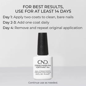 CND Strengthener RXx applied on natural nail demonstrating thicker, smoother surface