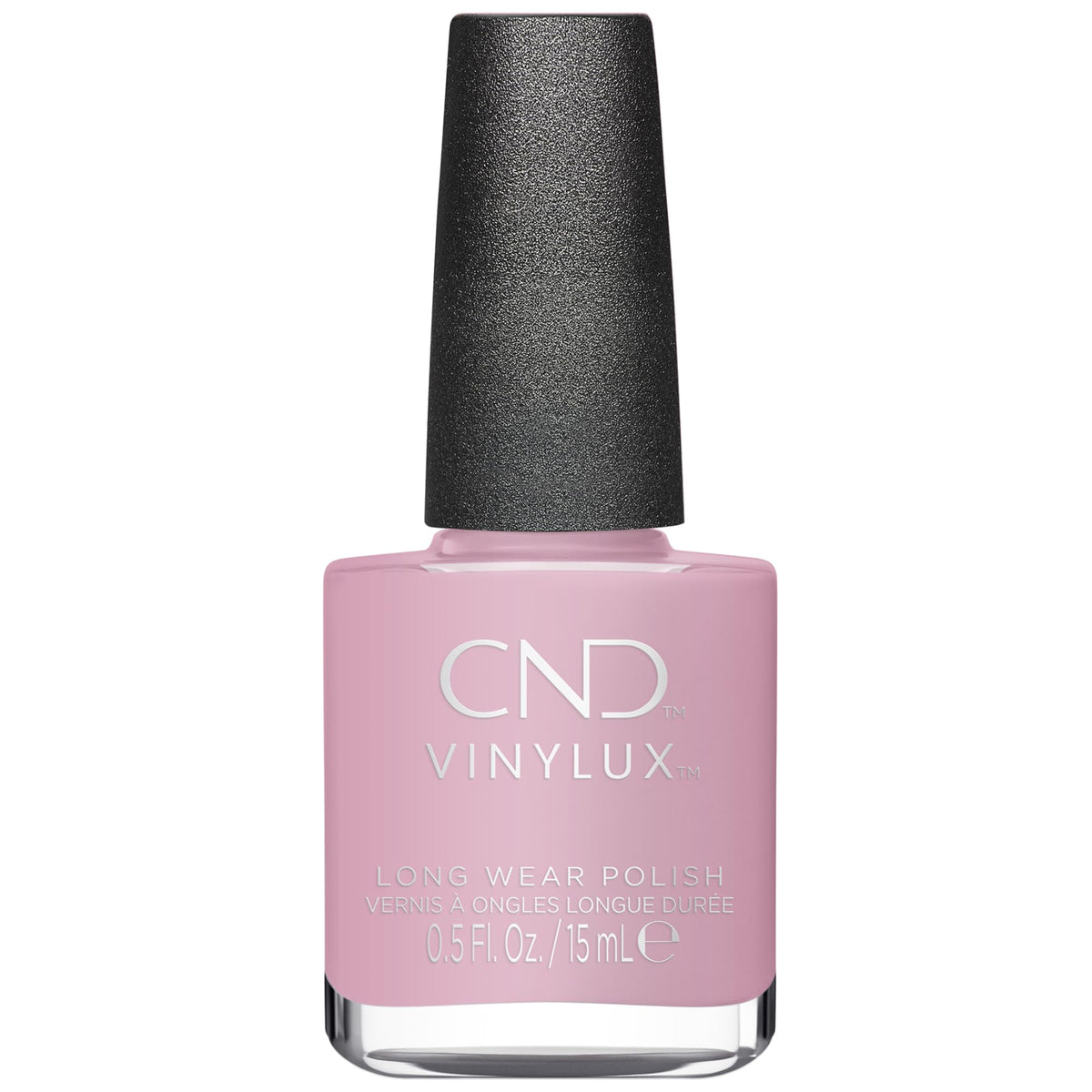 CND Vinylux front bottle showing Cake Pop shade and glossy finish benefit