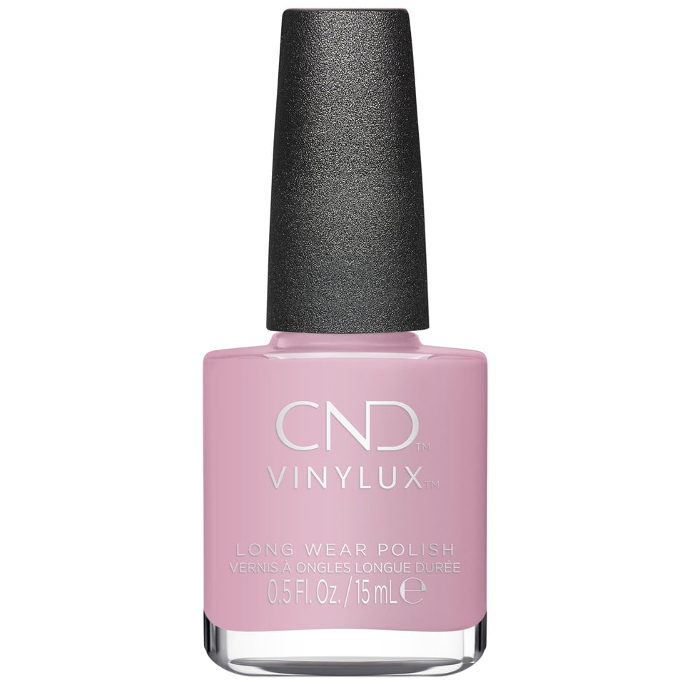 CND Vinylux front bottle showing Cake Pop shade and glossy finish benefit