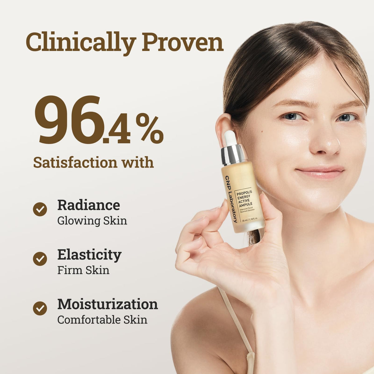 CNP Honey Glow Serum bottle next to a coin for scale to show the 35ml size