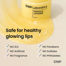 CNP lip butter on a bedside table showing overnight mask use and care ritual