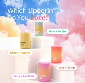 CNP honey lip butter on bedside table next to honey jar signaling overnight lip care