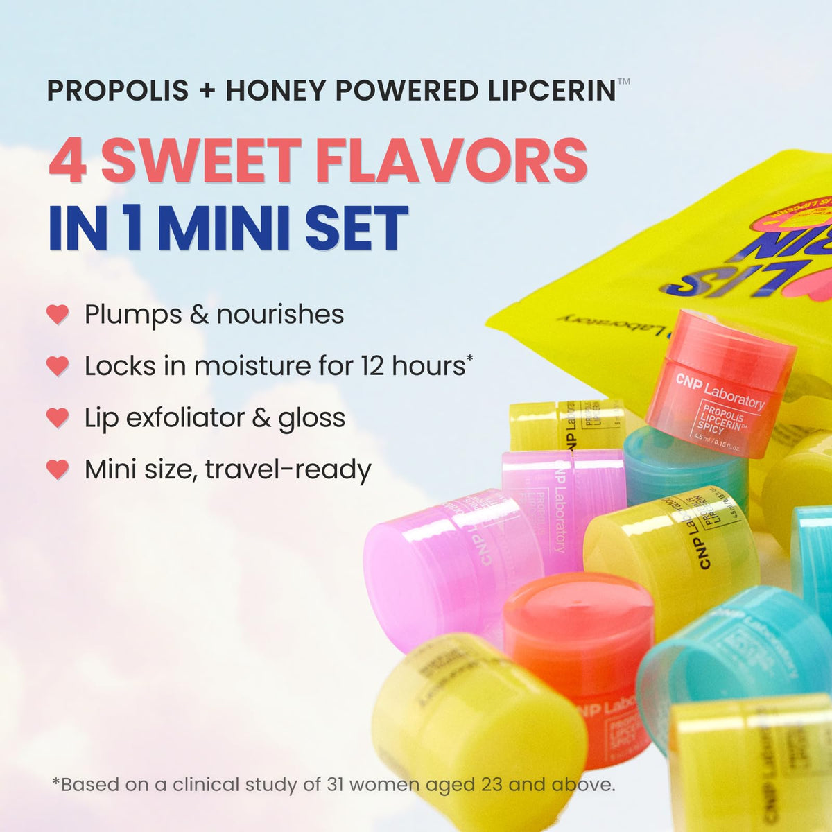 CNP open stick close-up showing smooth honey-texture for instant lip nourishment