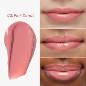 CNP Lipcerin tinted swatch on lips demonstrating 02 Pink Donut natural color boost