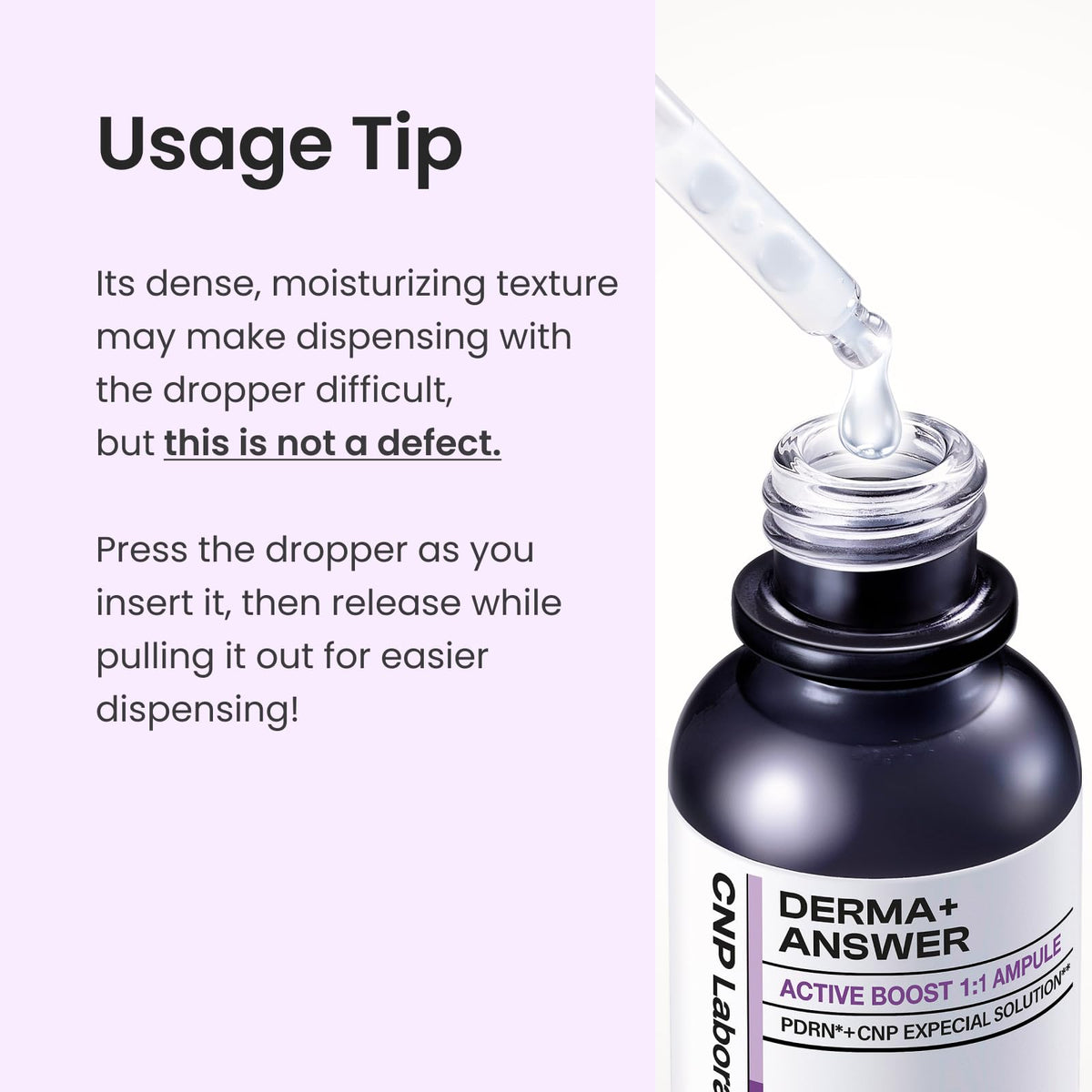 CNP applying ampoule to face and neck illustrating easy layering benefit