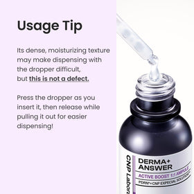 CNP applying ampoule to face and neck illustrating easy layering benefit