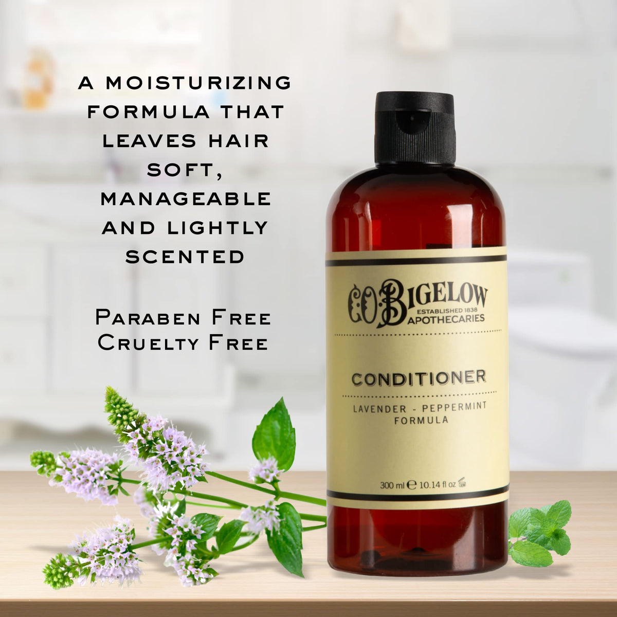 C.O. Bigelow creamy conditioner texture demonstrating lightweight hydration benefit