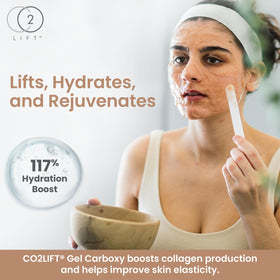 CO2Lift applied under eye demonstrating reduced puffiness and brightening