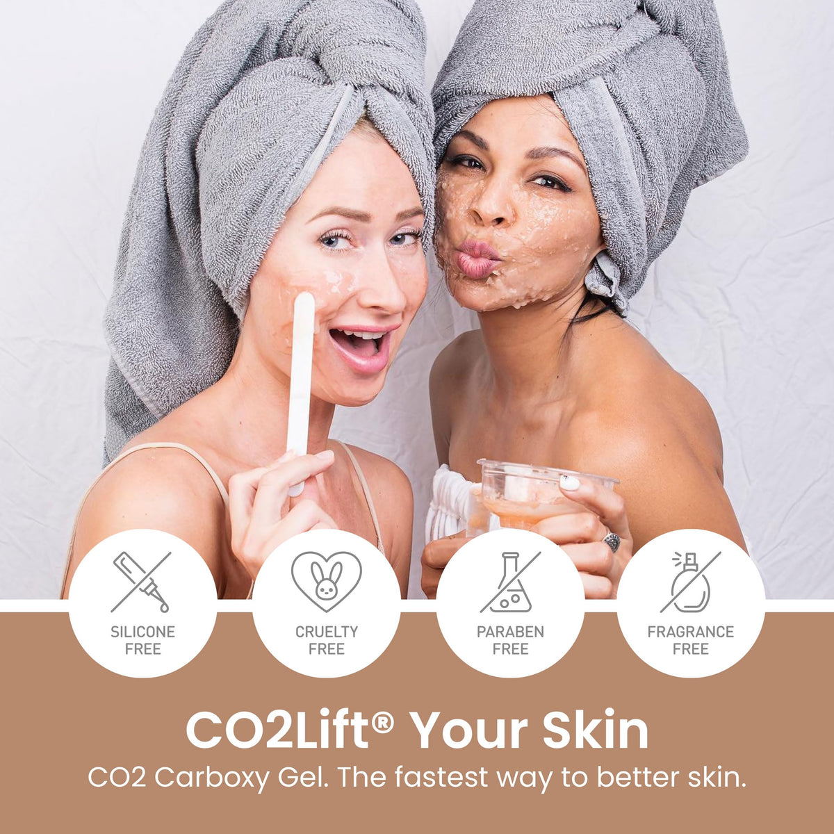 CO2Lift before and after images showing visible reduction in dark circles