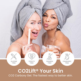 CO2Lift before and after images showing visible reduction in dark circles