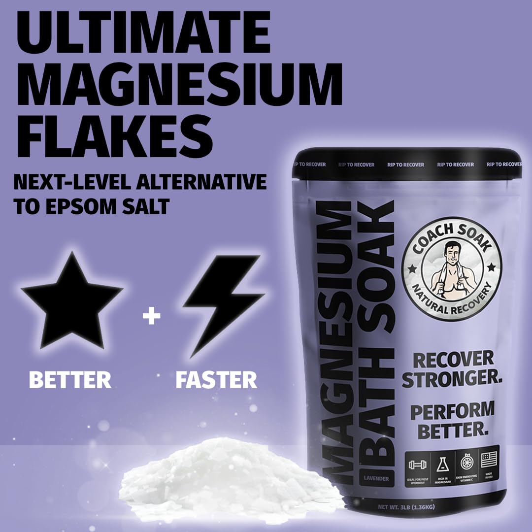 Coach Soak close-up of magnesium flakes texture and fast dissolution
