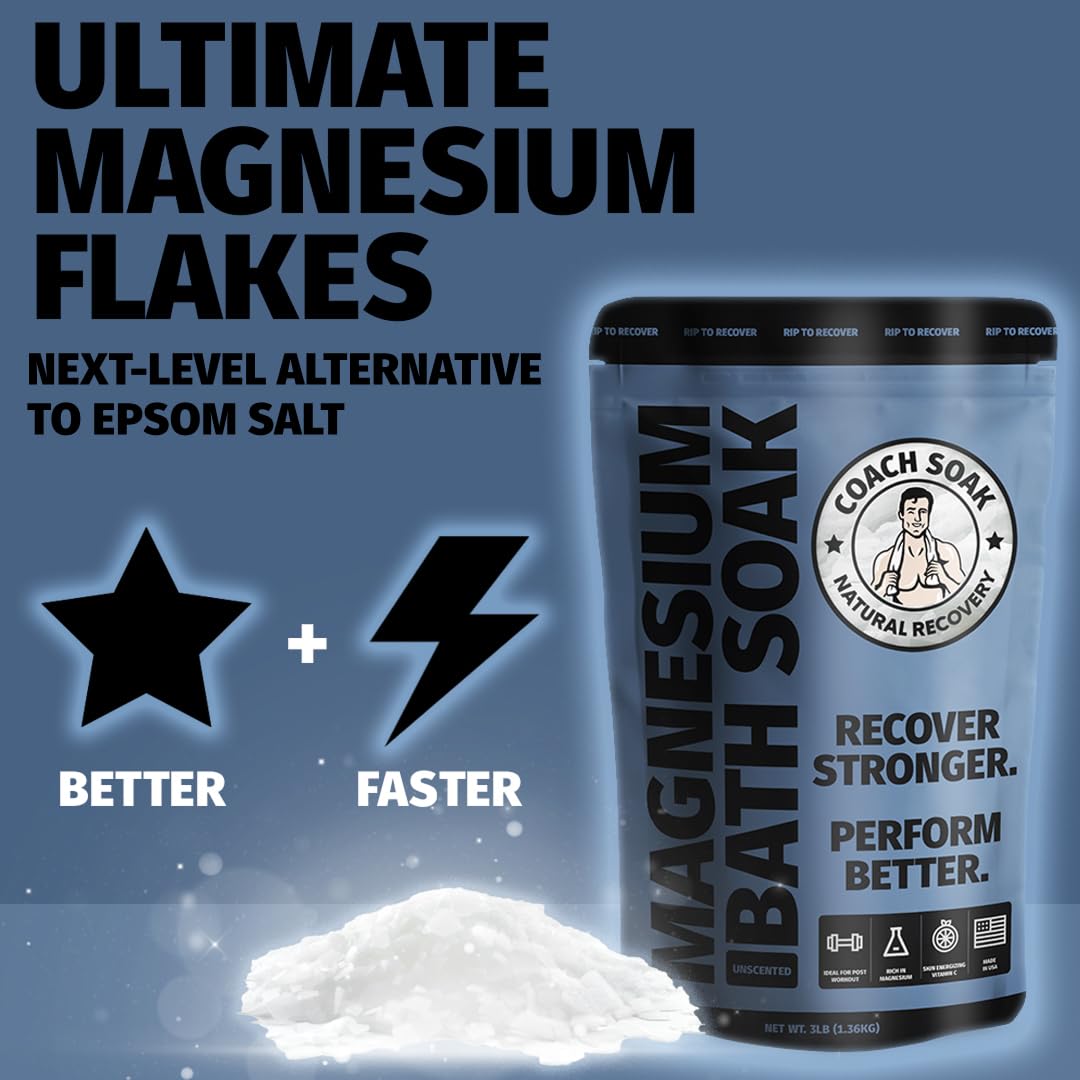 Coach Soak scoop with flakes ready to add to water, simplifies measuring