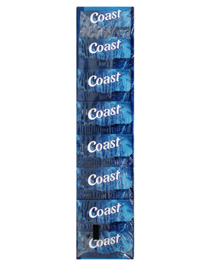 Close-up of Coast bar texture and embossed logo, highlighting rich lather potential
