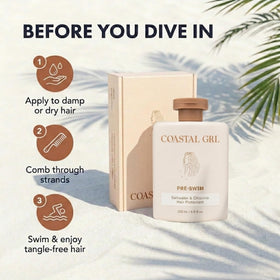 Coastal Grl applied to hair before swim to help protect strands