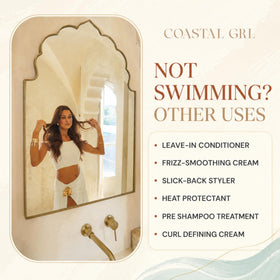 Coastal Grl lifestyle image on beach demonstrating styling and sun protection